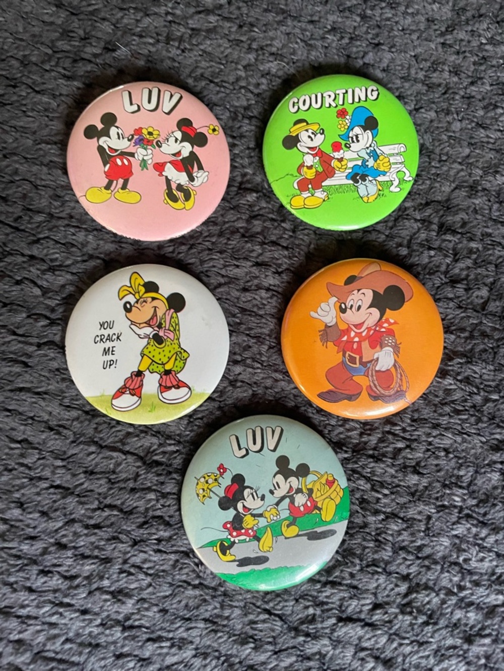 Vintage Disney Pin Button Set